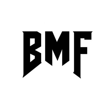 Teknoloji şirketi için BMF mektup logosu tasarımı. BMF logo tasarımı siyah ve beyaz renk kombinasyonu. BMF logosu, BMF vektörü, BMF tasarımı, BMF simgesi, BMF alfabesi. BMF tipografi logosu tasarımı.