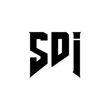 SDI letter logo design for technology company. SDI logo design black and white color combination. SDI logo, SDI vector, SDI design, SDI icon, SDI alphabet. SDI typography logo design clipart