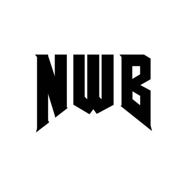 Teknoloji şirketi için NWB mektup logosu tasarımı. NWB logo tasarımı siyah ve beyaz renk kombinasyonu. NWB logosu, NWB vektörü, NWB tasarımı, NWB simgesi, NWB alfabesi. NWB tipografi logosu tasarımı