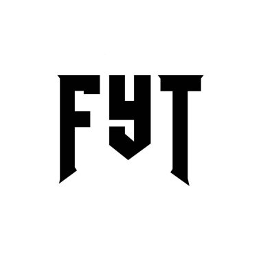Teknoloji şirketi için FYT mektup logosu tasarımı. FYT logo tasarımı siyah ve beyaz renk kombinasyonu. FYT logosu, FYT vektörü, FYT tasarımı, FYT simgesi, FYT alfabesi. FYT tipografi logosu tasarımı