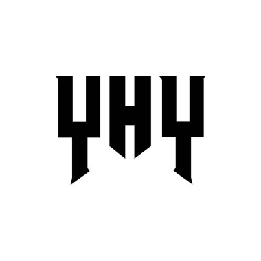 Teknoloji şirketi için YHY mektup logosu tasarımı. YHY logo tasarımı siyah ve beyaz renk kombinasyonu. YHY logosu, YHY vektörü, YHY tasarımı, YHY simgesi, YHY alfabesi. YHY tipografi logosu tasarımı