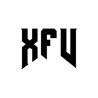 Teknoloji şirketi için XFV harf logosu tasarımı. XFV logo tasarımı siyah ve beyaz renk kombinasyonu. XFV logosu, XFV vektörü, XFV tasarımı, XFV simgesi, XFV alfabesi. XFV tipografi logosu tasarımı