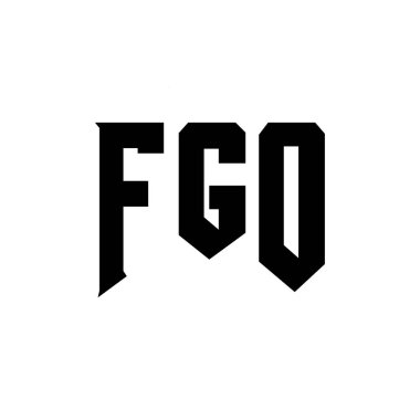 Teknoloji şirketi için FGO mektup logosu tasarımı. FGO logo tasarımı siyah ve beyaz renk kombinasyonu. FGO logosu, FGO vektörü, FGO tasarımı, FGO simgesi, FGO alfabesi. FGO tipografi logosu tasarımı