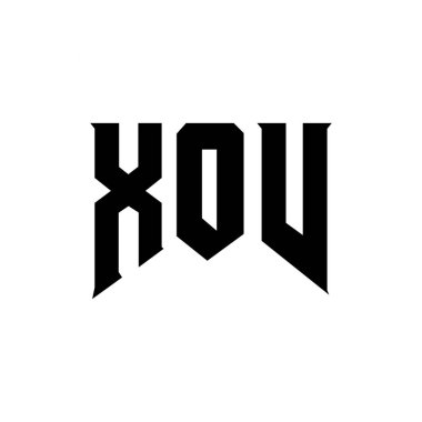 Teknoloji şirketi için XOV harf logosu tasarımı. XOV logosu siyah ve beyaz renk kombinasyonu tasarladı. XOV logosu, XOV vektörü, XOV tasarımı, XOV simgesi, XOV alfabesi. XOV tipografi logosu tasarımı