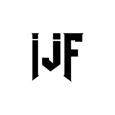 Teknoloji şirketi için IJF mektup logosu tasarımı. IJF logo tasarımı siyah ve beyaz renk kombinasyonu. IJF logosu, IJF vektörü, IJF tasarımı, IJF simgesi, IJF alfabesi. IJF tipografi logosu tasarımı