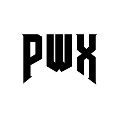 Teknoloji şirketi için PWX mektup logosu tasarımı. PWX logo tasarımı siyah ve beyaz renk kombinasyonu. PWX logosu, PWX vektörü, PWX tasarımı, PWX simgesi, PWX alfabesi. PWX tipografi logosu tasarımı