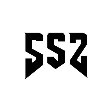 SSZ letter logo design for technology company. SSZ logo design black and white color combination. SSZ logo, SSZ vector, SSZ design, SSZ icon, SSZ alphabet. SSZ typography logo design clipart