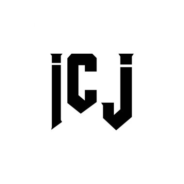 ICJ letter logo design for technology company. ICJ logo design black and white color combination. ICJ logo, ICJ vector, ICJ design, ICJ icon, ICJ alphabet. ICJ typography logo design clipart