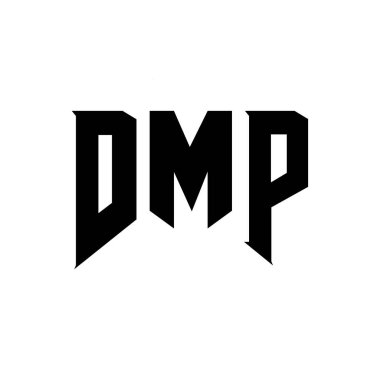 Teknoloji şirketi için DMP mektup logosu tasarımı. DMP logo tasarımı siyah beyaz renk kombinasyonu. DMP logosu, DMP vektörü, DMP tasarımı, DMP simgesi, DMP alfabesi. DMP tipografi logosu tasarımı