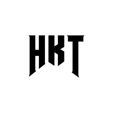 HKT letter logo design for technology company. HKT logo design black and white color combination. HKT logo, HKT vector, HKT design, HKT icon, HKT alphabet. HKT typography logo design clipart