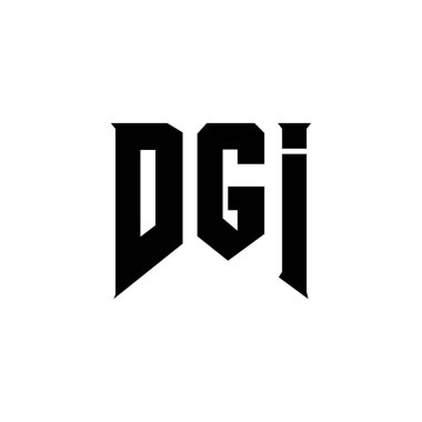 Teknoloji şirketi için DGI mektup logosu tasarımı. DGI logo tasarımı siyah ve beyaz renk kombinasyonu. DGI logosu, DGI vektörü, DGI tasarımı, DGI simgesi, DGI alfabesi. DGI tipografi logosu tasarımı