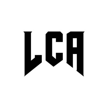 Teknoloji şirketi için LCA mektup logosu tasarımı. LCA logo tasarımı siyah ve beyaz renk kombinasyonu. LCA logosu, LCA vektörü, LCA tasarımı, LCA simgesi, LCA alfabesi. LCA tipografi logosu tasarımı
