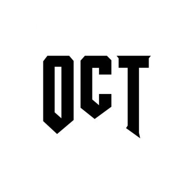 Teknoloji şirketi için OCT mektup logosu tasarımı. OCT logo tasarımı siyah ve beyaz renk kombinasyonu. OKT logosu, OKT vektörü, OKT tasarımı, OKT simgesi, OKT alfabesi. OCT tipografi logosu tasarımı