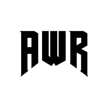 Teknoloji şirketi için AWR harf logosu tasarımı. AWR logo tasarımı siyah ve beyaz renk kombinasyonu. AWR logosu, AWR vektörü, AWR tasarımı, AWR simgesi, AWR alfabesi. AWR tipografi logosu tasarımı.