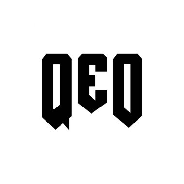 Teknoloji şirketi için QEO harf logosu tasarımı. QEO logo tasarımı siyah ve beyaz renk kombinasyonu. QEO logosu, QEO vektörü, QEO tasarımı, QEO simgesi, QEO alfabesi. QEO tipografi logosu tasarımı