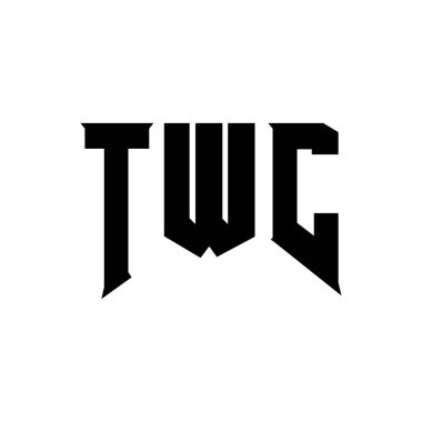 Teknoloji şirketi için TWC mektup logosu tasarımı. TWC logo tasarımı siyah ve beyaz renk kombinasyonu. TWC logosu, TWC vektörü, TWC tasarımı, TWC simgesi, TWC alfabesi. TWC tipografi logosu tasarımı