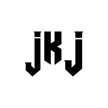JKJ teknoloji şirketi için mektup logosu tasarımı. JKJ logo tasarımı siyah ve beyaz renk kombinasyonu. JKJ logosu, JKJ vektörü, JKJ tasarımı, JKJ simgesi, JKJ alfabesi. JKJ tipografi logosu tasarımı