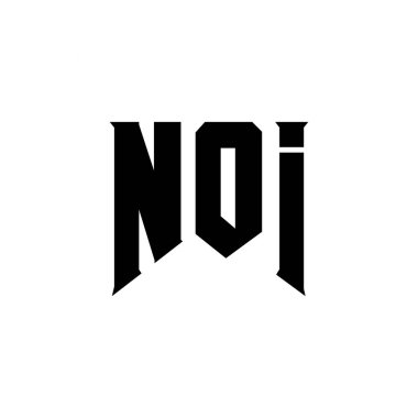 Teknoloji şirketi için NOI harf logosu tasarımı. NOI logo tasarımı siyah ve beyaz renk kombinasyonu. NOI logosu, NOI vektörü, NOI tasarımı, NOI simgesi, NOI alfabesi. NOI tipografi logosu tasarımı