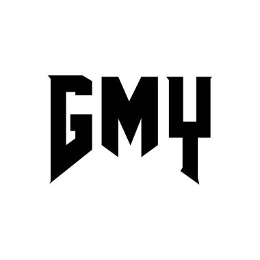 Teknoloji şirketi için GMY mektup logosu tasarımı. GMY logo tasarımı siyah ve beyaz renk kombinasyonu. Gmy logosu, Gmy vektörü, Gmy tasarımı, Gmy simgesi, Gmy alfabesi. GMY tipografi logosu tasarımı