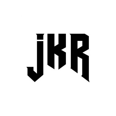 JKR teknoloji şirketi için harf logosu tasarımı. JKR logo tasarımı siyah ve beyaz renk kombinasyonu. JKR logosu, JKR vektörü, JKR tasarımı, JKR simgesi, JKR alfabesi. JKR tipografi logosu tasarımı