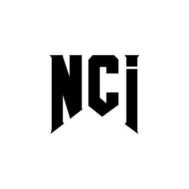 NCI letter logo design for technology company. NCI logo design black and white color combination. NCI logo, NCI vector, NCI design, NCI icon, NCI alphabet. NCI typography logo design clipart