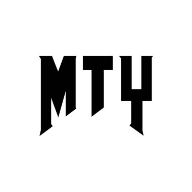 Teknoloji şirketi için MTY mektup logosu tasarımı. MTY logo tasarımı siyah ve beyaz renk kombinasyonu. MTY logosu, MTY vektörü, MTY tasarımı, MTY simgesi, MTY alfabesi. MTY tipografi logosu tasarımı