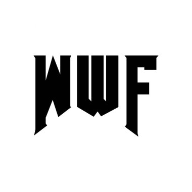 Teknoloji şirketi için WWF mektup logosu tasarımı. WWF logo tasarımı siyah ve beyaz renk kombinasyonu. WWF logosu, WWF vektörü, WWF tasarımı, WWF simgesi, WWF alfabesi. WWF tipografi logosu tasarımı
