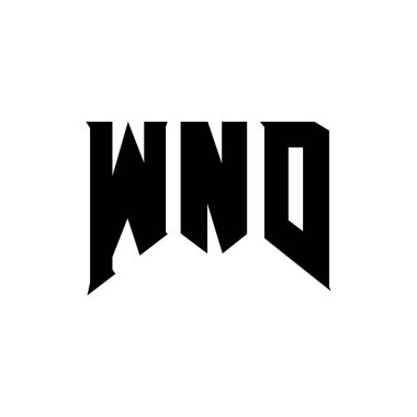Teknoloji şirketi için WND mektup logosu tasarımı. WND logo tasarımı siyah ve beyaz renk kombinasyonu. WND logosu, WND vektörü, WND tasarımı, WND simgesi, WND alfabesi. WND tipografi logosu tasarımı