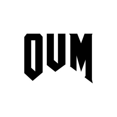 Teknoloji şirketi için OUM mektup logosu tasarımı. OUM logo tasarımı siyah ve beyaz renk kombinasyonu. OUM logosu, OUM vektörü, OUM tasarımı, OUM simgesi, OUM alfabesi. OUM tipografi logosu tasarımı