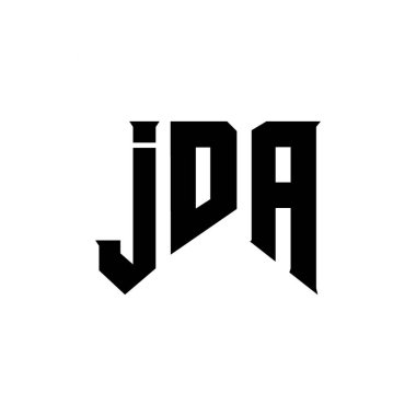 Teknoloji şirketi için JDA mektup logosu tasarımı. JDA logo tasarımı siyah-beyaz renk kombinasyonu. JDA logosu, JDA vektörü, JDA tasarımı, JDA simgesi, JDA alfabesi. JDA tipografi logosu tasarımı