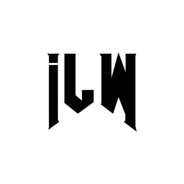 Teknoloji şirketi için ILW harf logosu tasarımı. ILW logo tasarımı siyah ve beyaz renk kombinasyonu. ILW logosu, ILW vektörü, ILW tasarımı, ILW simgesi, ILW alfabesi. ILW tipografi logosu tasarımı