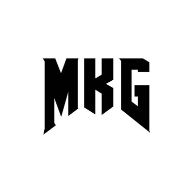 Teknoloji şirketi için MKG mektup logosu tasarımı. MKG logo tasarımı siyah ve beyaz renk kombinasyonu. MKG logosu, MKG vektörü, MKG tasarımı, MKG simgesi, MKG alfabesi. MKG tipografi logosu tasarımı