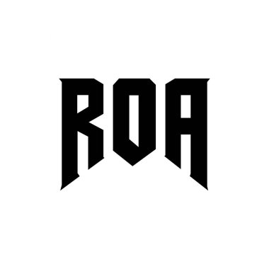 ROA teknoloji şirketi için mektup logosu tasarımı. ROA logo tasarımı siyah ve beyaz renk kombinasyonu. ROA logosu, ROA vektörü, ROA tasarımı, ROA simgesi, ROA alfabesi. ROA tipografi logosu tasarımı