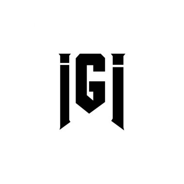 IGI letter logo design for technology company. IGI logo design black and white color combination. IGI logo, IGI vector, IGI design, IGI icon, IGI alphabet. IGI typography logo design clipart