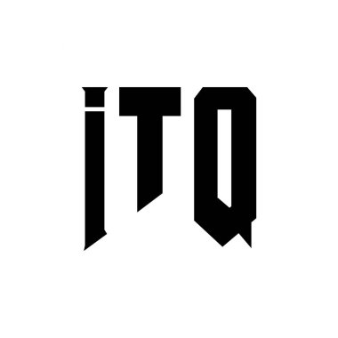 Teknoloji şirketi için ITQ mektup logosu tasarımı. ITQ logo tasarımı siyah ve beyaz renk kombinasyonu. ITQ logosu, ITQ vektörü, ITQ tasarımı, ITQ simgesi, ITQ alfabesi. ITQ tipografi logosu tasarımı