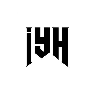 Teknoloji şirketi için IYH mektup logosu tasarımı. IYH logosu siyah ve beyaz renk kombinasyonu tasarladı. IYH logosu, IYH vektörü, IYH tasarımı, IYH simgesi, IYH alfabesi. IYH tipografi logosu tasarımı