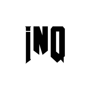 Teknoloji şirketi için INQ mektup logosu tasarımı. INQ logo tasarımı siyah ve beyaz renk kombinasyonu. INQ logosu, INQ vektörü, INQ tasarımı, INQ simgesi, INQ alfabesi. INQ tipografi logosu tasarımı