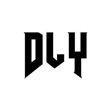 Teknoloji şirketi için DLY mektup logosu tasarımı. DLY logo tasarımı siyah ve beyaz renk kombinasyonu. DLY logosu, DLY vektörü, DLY tasarımı, DLY simgesi, DLY alfabesi. DLY tipografi logosu tasarımı