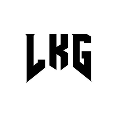 Teknoloji şirketi için LKG harf logosu tasarımı. LKG logo tasarımı siyah ve beyaz renk kombinasyonu. LKG logosu, LKG vektörü, LKG tasarımı, LKG simgesi, LKG alfabesi. LKG tipografi logo tasarımı