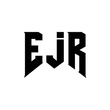 Teknoloji şirketi için EJR harf logosu tasarımı. EJR logo tasarımı siyah ve beyaz renk kombinasyonu. EJR logosu, EJR vektörü, EJR tasarımı, EJR simgesi, EJR alfabesi. EJR tipografi logosu tasarımı