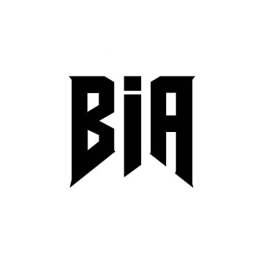 BIA letter logo design for technology company. BIA logo design black and white color combination. BIA logo, BIA vector, BIA design, BIA icon, BIA alphabet. BIA typography logo design. clipart