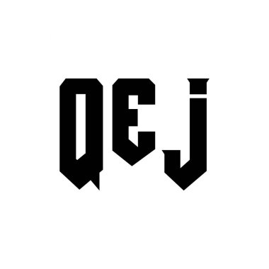 QEJ teknoloji şirketi için harf logosu tasarımı. QEJ logo tasarımı siyah ve beyaz renk kombinasyonu. QEJ logosu, QEJ vektörü, QEJ tasarımı, QEJ simgesi, QEJ alfabesi. QEJ tipografi logosu tasarımı