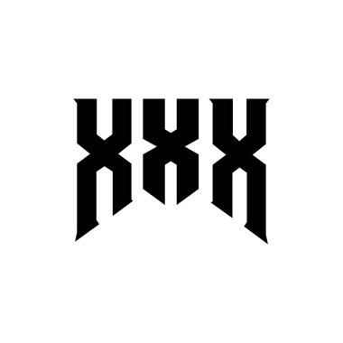 Teknoloji şirketi için XXX harf logosu tasarımı. XXX logosu siyah ve beyaz renk kombinasyonu tasarladı. XXX logosu, XXX vektörü, XXX tasarımı, XXX simgesi, XXX alfabesi. XXX tipografi logosu tasarımı