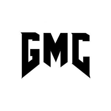 Teknoloji şirketi için GMC mektup logosu tasarımı. GMC logo tasarımı siyah ve beyaz renk kombinasyonu. GMC logosu, GMC vektörü, GMC tasarımı, GMC simgesi, GMC alfabesi. GMC tipografi logosu tasarımı