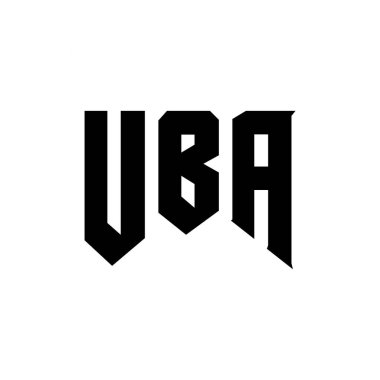 UBA letter logo design for technology company. UBA logo design black and white color combination. UBA logo, UBA vector, UBA design, UBA icon, UBA alphabet. UBA typography logo design clipart