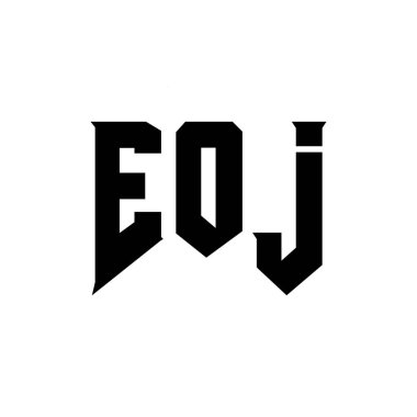 Teknoloji şirketi için EOJ mektup logosu tasarımı. EOJ logosu siyah-beyaz renk kombinasyonu tasarladı. EOJ logosu, EOJ vektörü, EOJ tasarımı, EOJ simgesi, EOJ alfabesi. EOJ tipografi logosu tasarımı
