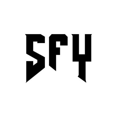 SFY letter logo design for technology company. SFY logo design black and white color combination. SFY logo, SFY vector, SFY design, SFY icon, SFY alphabet. SFY typography logo design clipart