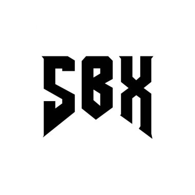 SBX letter logo design for technology company. SBX logo design black and white color combination. SBX logo, SBX vector, SBX design, SBX icon, SBX alphabet. SBX typography logo design clipart