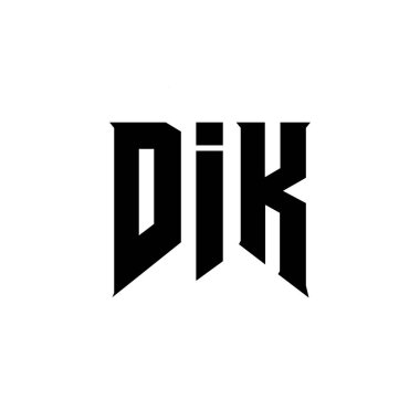 Teknoloji şirketi için DIK mektup logosu tasarımı. DIK logo tasarımı siyah ve beyaz renk kombinasyonu. DIK logosu, DIK vektörü, DIK tasarımı, DIK simgesi, DIK alfabesi. DIK tipografi logosu tasarımı