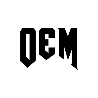 Teknoloji şirketi için OEM mektup logosu tasarımı. OEM logosu siyah ve beyaz renk kombinasyonu tasarladı. OEM logosu, OEM vektörü, OEM tasarımı, OEM simgesi, OEM alfabesi. OEM tipografi logosu tasarımı